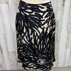 The Limited Black and Cream‎ Silk Skirt